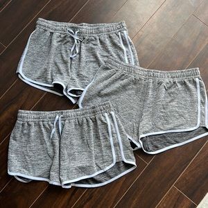 Grey workout/lounge shorts bundle